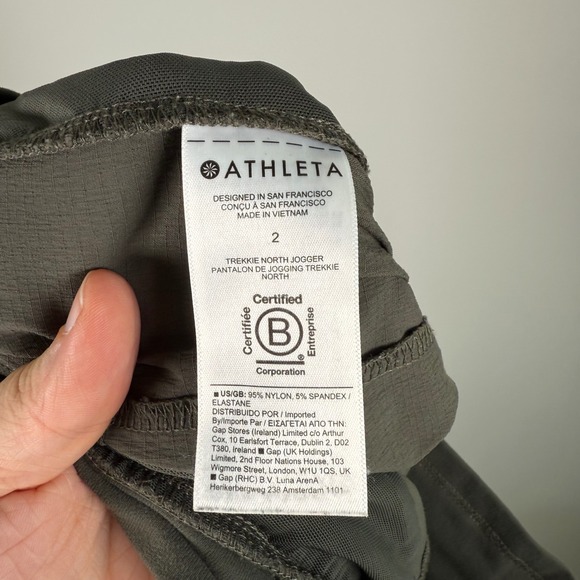 Athleta Trekkie North Jogger Pull On Pants Size 2 Olive Army Green Athleisure - Picture 5 of 5